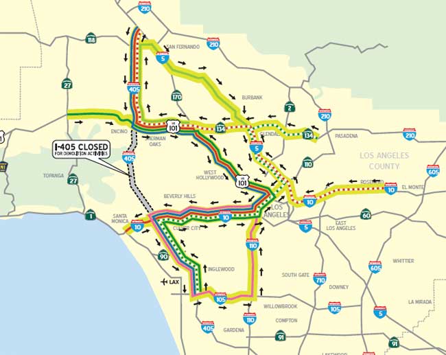 Alternate Routes for 405 Closure Weekend, Carmageddon is Here